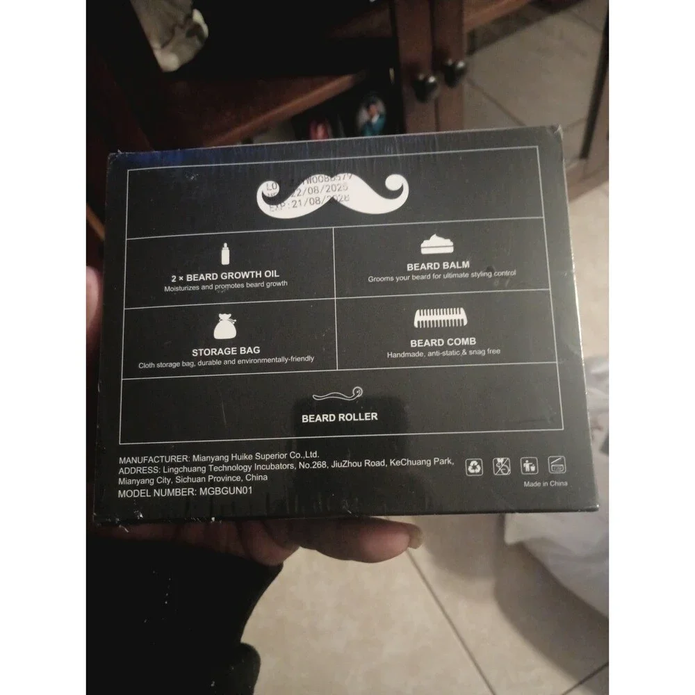 Male God Premium Beard Growth Kit New Sealed Black Box Gift Balm Natural Oil